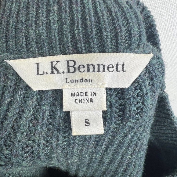 LK Bennett Green Puff Sleeve Knit Sweater Size S Jumper - Picture 6 of 12